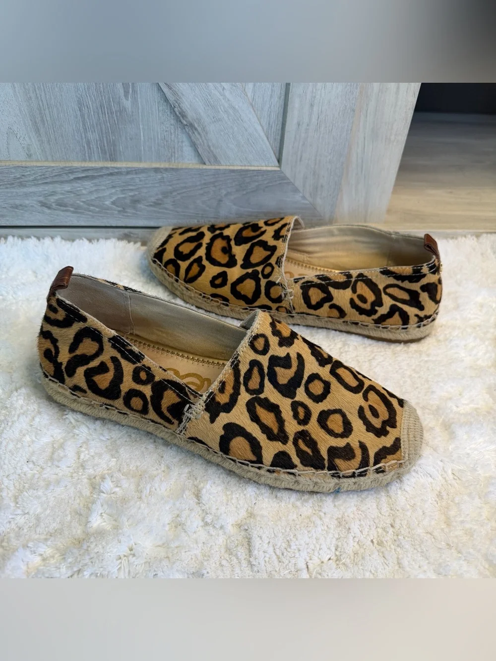 Sam Edelman - Women's Leopard Espadrille Slip On Sandal 8